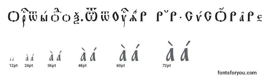 Größen der Schriftart Orthodox.TtUcs8Р Р°Р·СЂСЏРґРѕС‡РЅС‹Р№